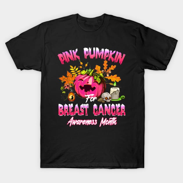Pink Pumpkin For Breast Cancer Awareness Month T-Shirt by Margaretsantana